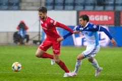 Olivier Custodio, Innenverteidiger, 5: Überraschende Nominierung des Mittelfeldspielers in der zentralen Abwehr. Er macht seine Sache gut – auch dank seiner Technik.(Bild: Martin Meienberger/freshfocus, Luzern, 27. April 2019)