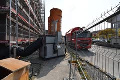 Mobile Pellet-Heizung für die Baustelle.