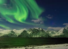 Polarlichter in den norwegischen Lyngenalpen (Bild: Niklaus von Rotz, Norwegen, 16. März 2019)