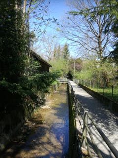 In Ermatingen führt der Weg zum Bahnhof teils am Dorfbach entlang. (Bild: Marlen Hämmerli)
