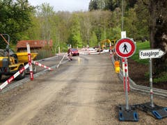 Umleitung für Fussgängerinnen und Fussgänger während der Bauphase.