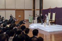 Kaiser Akihito und seine Frau Michiko an der Zeremonie. (Bild: Getty Images)