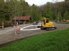 Der Wendeplatz für den Bäderbus lässt sich bereits erahnen.