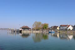 Der Hafen auf der Insel ist der erste Stopp auf dem Weg nach Berlingen. (Bild: Marlen Hämmerli)