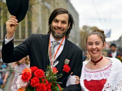«Zwingli»-Darsteller Max Simonischek am Sechseläuten-Umzug 2019. (Bild: KEYSTONE/WALTER BIERI)