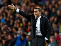 Barcelonas Cheftrainer Ernesto Valverde kam während dieses Spiels nie zur Ruhe (Bild: Keystone/EPA/Enric Fontcuberta)