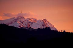 Aussergewöhnliche Abendstimmung über dem Säntis. (Bild: Ruedi Dörig)