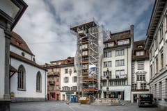 Normalerweise erhält man nur diese Ansicht des Hotels Schlüssel. (Bild: Pius Amrein, 30. April 2019)
