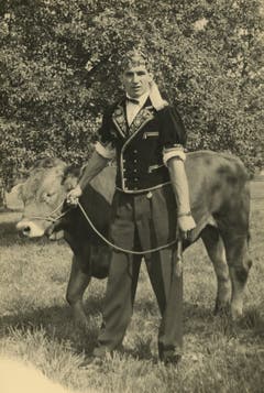 Otto Röthlin aus Rothenburg wurde Sieger des Luzerner Kantonalen Schwingfests 1959 in Root. (Bild: Schwingklub Rothenburg)