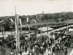 13. Luzerner Kantonales Schwingfest 1932 in Rothenburg – Festplatz bei der heutigen neuen Schulanlage Lindau. (Bild: Schwingklub Rothenburg)