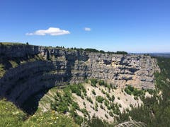Am Creux du Van ist ein Wanderecho zu hören. (Bild: Alpines Museum/Christian Zehnder)