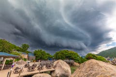 Gewitter auf der Insel Ko Nang Yuan Thailand.