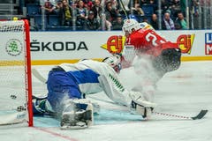 Kevin Fiala erzielt hier das 1:0. (Bild: Andy Müller/freshfocus, Bratislava, 11. Mai 2019)