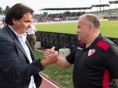 Sions Präsident Christian Constantin betraut Christian Zermatten (rechts) interimistisch mit dem Traineramt. Das Sagen wird Constantin selber haben (Bild: KEYSTONE/LAURENT GILLIERON)