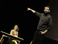 Projekt «Zeitsprung» im Theater Uri mit Rolf Sommer und Ivana Martinovic. (Bild: Urs Hanhart, Altdorf, 10. Mai 2019)