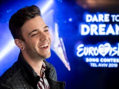 Am Sonntag haben sich die 41 Teilnehmerdelegationen des Eurovision Song Contest in Tel Aviv vorgestellt. Luca Hänni will mit seiner Tanznummer «She Got Me» überzeugen. (Bild: KEYSTONE/ENNIO LEANZA)
