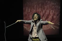 Projekt «Zeitsprung» im Theater Uri in Altdorf mit Mario Schelbert. (Bild: Urs Hanhart, Altdorf, 10. Mai 2019)