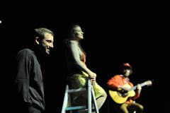 Projekt «Zeitsprung» im Theater Uri mit Rolf Sommer, Ivana Martinovic und Mario Schelbert (von links). (Bild: Urs Hanhart, Altdorf, 10. Mai 2019)