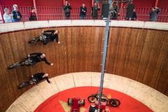 Clemens Schöne, Donald Ganslmeier und Peter Petersen zu dritt im Motodrom. (Bild: Boris Bürgisser, Luzern, 17. Mai 2019)