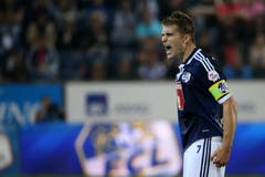 Claudio Lustenberger im Super League Spiel zwischen dem FC Luzern und dem FC Aarau in der Swisspor-Arena Luzern. (Bild: Philipp Schmidli, 30. August 2014).