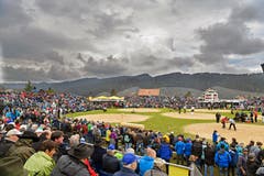 Blick auf das Festgelände. (Bild: Walter Bieri/Keystone, Bennau, 19. Mai 2019)