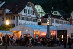 Blick auf das Festgelände in Stans. (Bild: Urs Flüeler / Keystone, Stans, 1. Mai 2019)