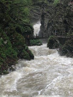 Die Thurwasserfälle führen viel Wasser. (Bild: Christiana Sutter)