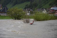 Das Wasser bahnt sich im Obertoggenburg neue Wege. (Bild: Timon Kobelt)