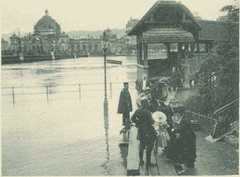 Die Kapellbrücke und der Bahnhof. (Bild: Staatsarchiv Luzern/ AKT 47_2565.1c)