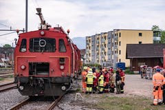Für den Kurs hatten die SBB einen Löschzug zur Verfügung gestellt. (Bild: Sascha Erni)