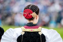 Ehrendame am Ob- und Nidwaldner Kantonalschwingfest. (Bild: Philipp Schmidli, Oberdorf, 26. Mai 2019)