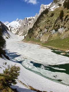 Beim Fälensee macht sich der Frühling bereit, das Eis schmilzt langsam dahin. (Bild: Frieda Bollinger)