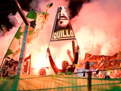 Die St. Galler Fans verabschiedeten «Quillo» Barnetta. Sie sind das drittbeste Publikum der Super League (Bild: KEYSTONE)