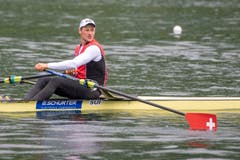 Der Schweizer Ruderer im Herren Einer, Nico Stahlberg, beim Training. (Bild: Urs Flüeler / Keystone, Luzern, 29. Mai 2019)