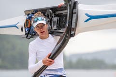 Die Schweizer Rudererin im Lichtgewichts Einer, Sofia Meakin, vor dem Training. (Bild: Urs Flüeler / Keystone, Luzern, 29. Mai 2019)