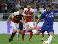 Eden Hazard (am Ball rechts) war Doppeltorschütze für Chelsea (Bild: KEYSTONE/AP/LUCA BRUNO)