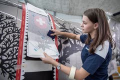 Chiara Christen bei der Arbeit. (Bild: Pius Amrein, Stans, 2. Mai 2019)