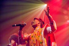 Rokia Kone von «Les Amazones d`afrique» aus Mali. (Bild: André A. Niederberger / Keystone, Stans, 1. Mai 2019)