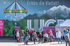 Der Eingang zur 40. Luga. (Bild: Urs Flüeler/Keystone, 1. Mai 2019)