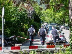 Die Polizei war mit einem Grossaufgebot vor Ort. (Bild: KEYSTONE/ENNIO LEANZA)