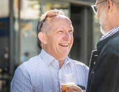 Amriswil TG - Verabschiedung von Stadtpräsident Martin Salvisberg, Feierabendbier mit der Bevölkerung.