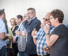 Amriswil TG - Verabschiedung von Stadtpräsident Martin Salvisberg, Feierabendbier mit der Bevölkerung.