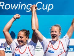 Die im Leichtgewichts-Doppelzweier rudernden Patricia Merz (links) und Frédérique Rol wollen auch in Luzern jubeln (Bild: KEYSTONE/ALEXANDRA WEY)
