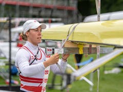 Jeannine Gmelin peilt vor Heimpublikum den Titel an (Bild: KEYSTONE/URS FLUEELER)