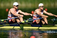Barnabé Delarze und Roman Röösli im Doppelzweier auf dem Weg zu Platz 2. (Bild: Urs Lindt/Freshfocus, Luzern, 31. Mai 2019)