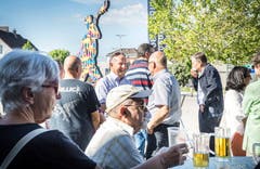 Amriswil TG - Verabschiedung von Stadtpräsident Martin Salvisberg, Feierabendbier mit der Bevölkerung.