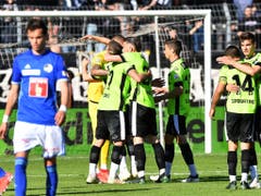 Sonnenschein im Tessin: Lugano rückt dank dem Heimsieg gegen Luzern auf Platz 3 (Bild: KEYSTONE/SAMUEL GOLAY)