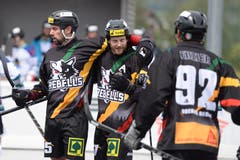 Streethockey: NLA-Playoff-Final zwischen Oberwil Rebells gegen Grenchen in der Sika Rebells Arena in Zug. (Bild: Maria Schmid, Zug, 5. Mai 2019 )