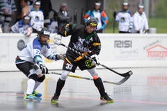 Streethockey: NLA-Playoff-Final zwischen Oberwil Rebells gegen Grenchen in der Sika Rebells Arena in Zug. (Bild: Maria Schmid, Zug, 5. Mai 2019 )