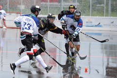 Streethockey: NLA-Playoff-Final zwischen Oberwil Rebells gegen Grenchen in der Sika Rebells Arena in Zug. (Bild: Maria Schmid, Zug, 5. Mai 2019 )